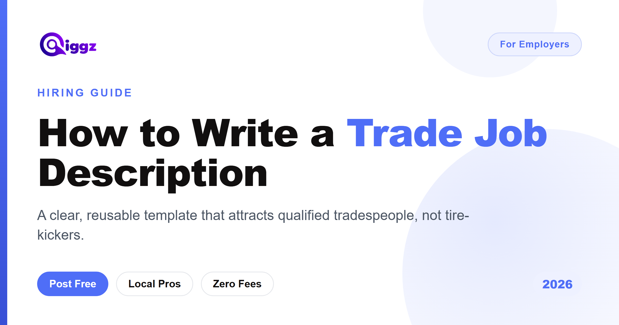 How to Write a Trade Job Description That Attracts Good Applicants (2026 Guide)