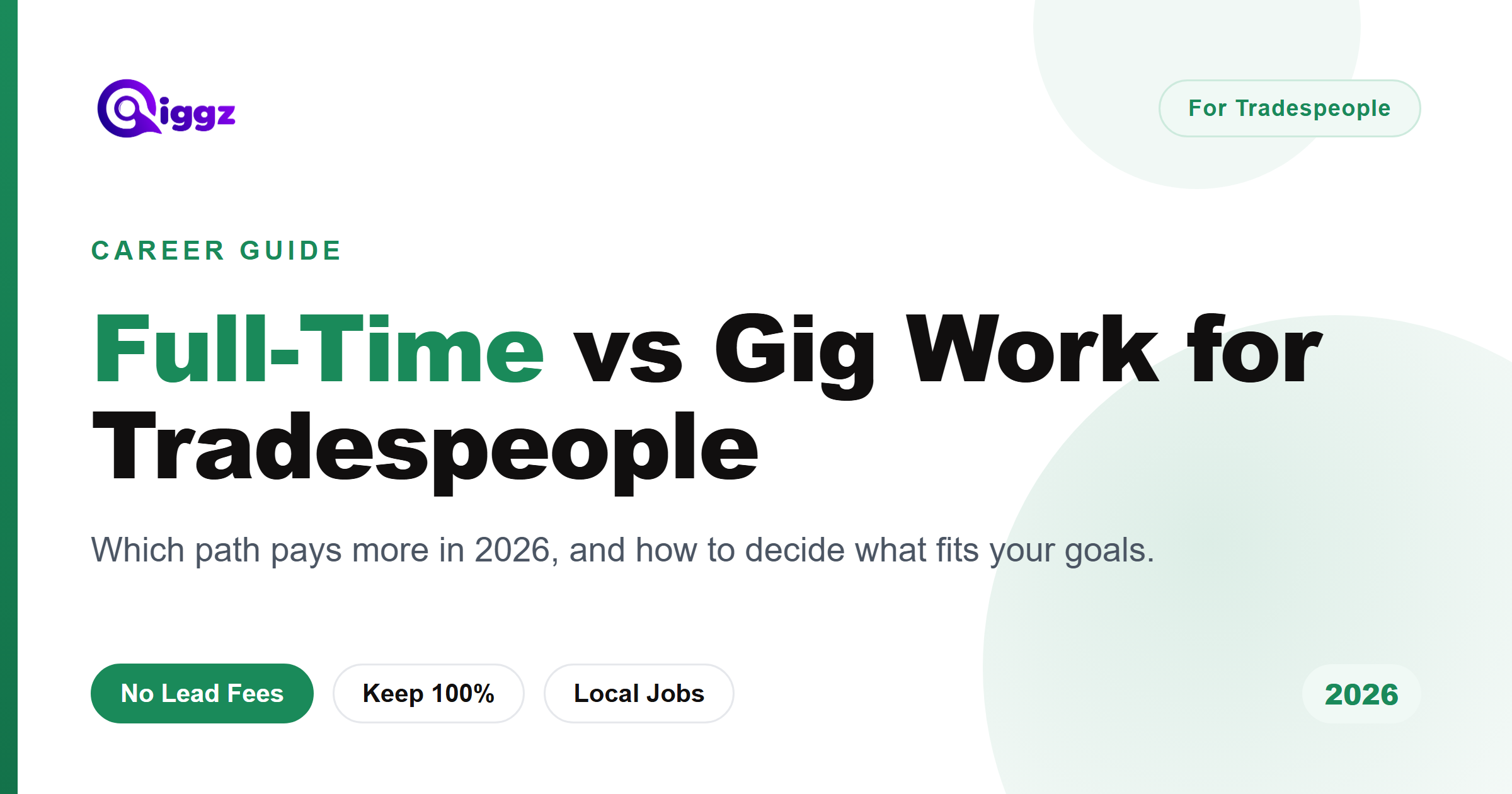 Full-Time vs Gig Work for Tradespeople in 2026