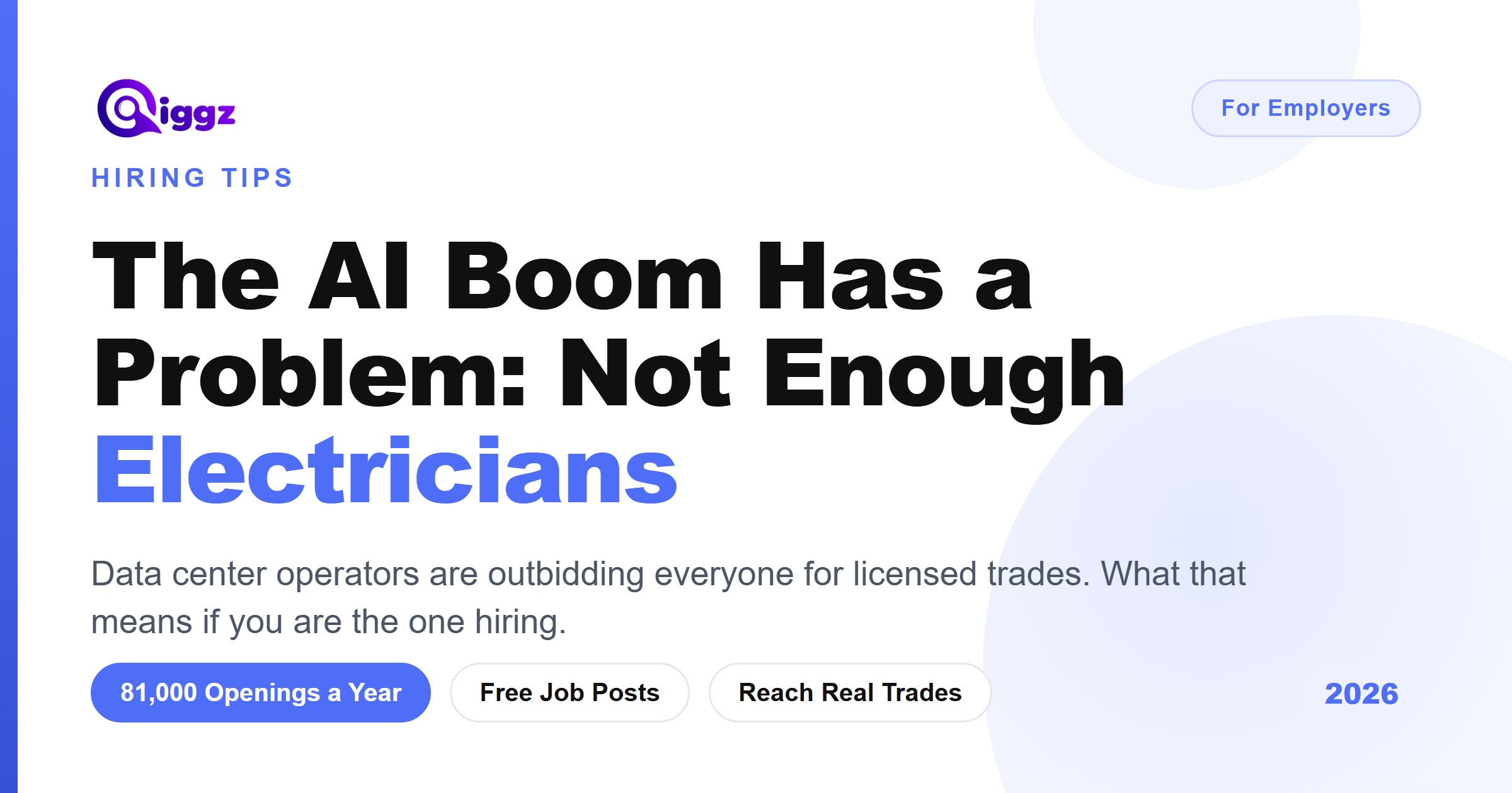 The AI Boom's Electrician Shortage: A Hiring Guide